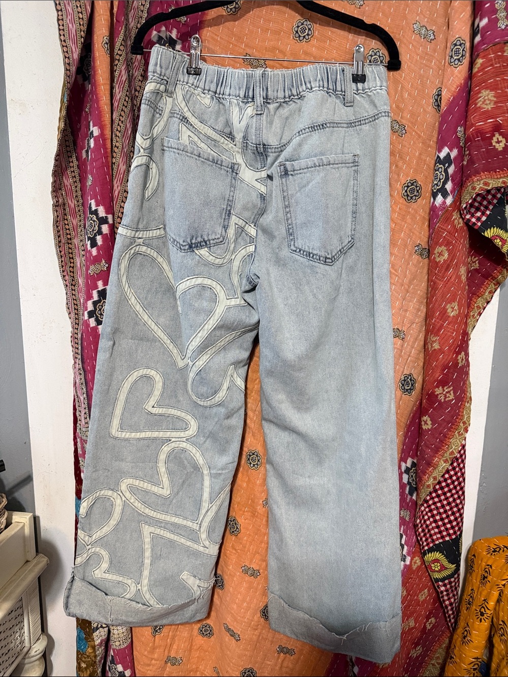 Oli & Hali Light Blue Heart Patchwide Leg Jeans - Picture 2 of 2